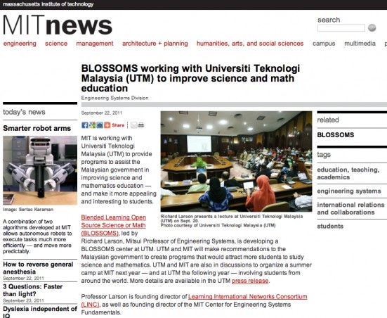 MIT BLOSSOMS and Universiti Teknologi Malaysia (UTM)