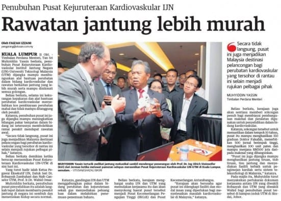 Rawatan jantung lebih murah - Utusan 12 Okt. 2013