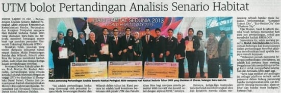 UTM bolot Pertandingan Analisis Senario Hebat Utusan Malaysia 16 Oktober 2013-1