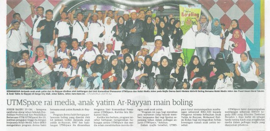 UTMSpace rai media anak yatim Ar Rayyan main boling Utusan Malaysia 30 Oktober 2013-1
