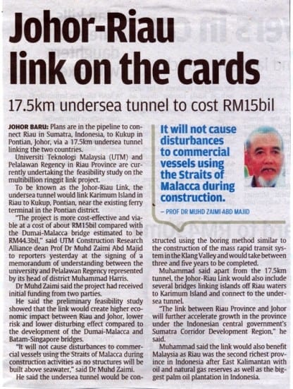 Johor-Riau link on the cards - The Star 21 Jan 14(1)