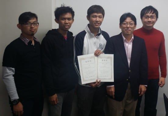 UTM Robotic team at International Intelligent Home Robotics Challenge 2014 (iHR2014) which was held in Tokyo, Japan. UTM team won the third prize in the ‘Follow Me’ category (above) and was also placed third  overall in the competition (below)