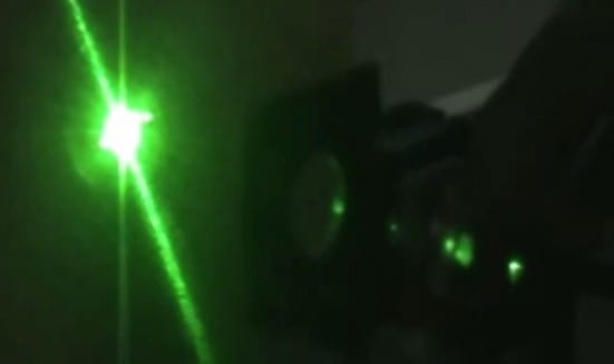 MyLaser system in a dark testing room
