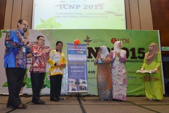 From left : Prof Ibrahim Jantan, Prof Ahmad Fauzi Ismail, Hj Ismail Karim and Prof Norsahaida at the launching ceremony of ICPN 2015 and MNPS Website at Double Tree Hilton, Johor Bahru.