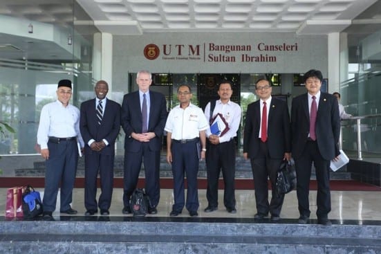 Prof. Dr. Michael Adebola Adewumi (second left) and Prof. Dr. Nicholas P. Jones of Penn State University with Prof. Wahid Omar (forth left) after the meeting at UTM Johor Bahru campus.