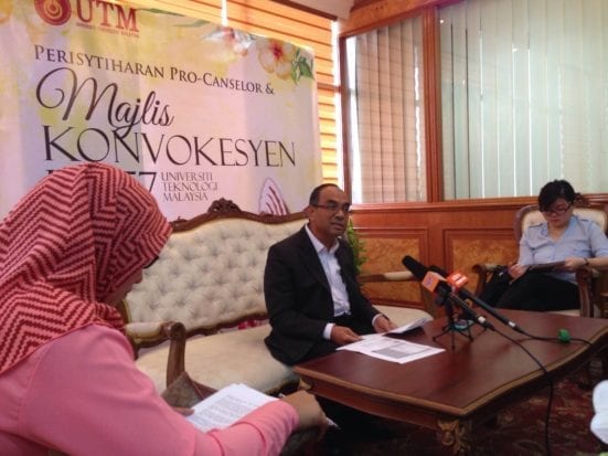 UTM Vice Chancellor, Prof. Datuk Ir. Dr. Wahid Omar was giving a press conference at his office about 57th Convocation Ceremony