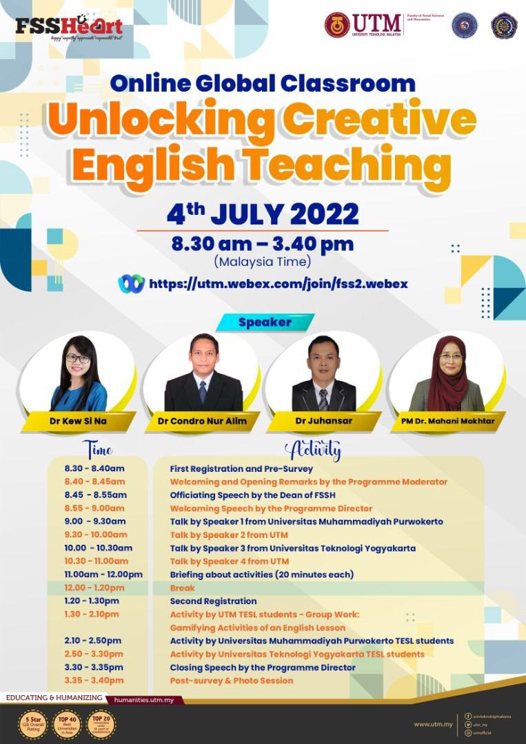 UTM Online Global Classroom: Unlocking Creative English Teaching with Universitas Teknologi 