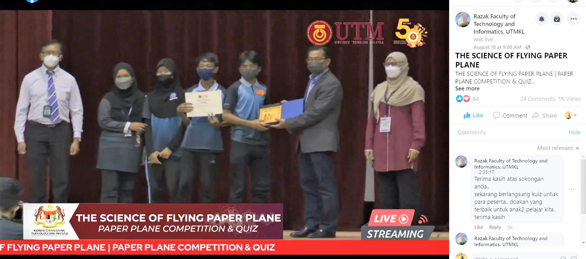 The Science of Flying Paper Plane anjuran FTIR UTM Serlahkan ...