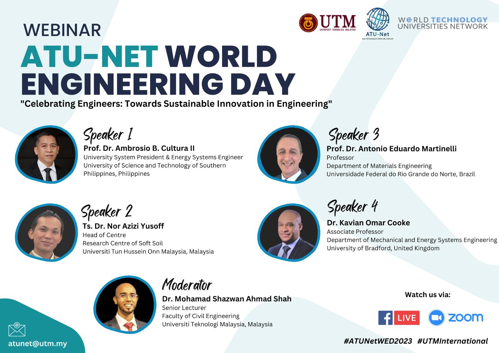 ATU-Net World Engineering Day 2023 to Celebrate Valuable Contribution of Excellent Engineers (ATU-Net WED 2023)