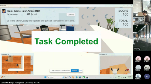 UTM KameRider Airost Won RoboCup 2023 @Home Simulation Education in ...