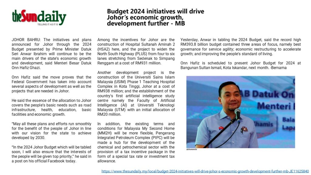 Budget 2024 Initiatives Will Drive Johor S Economic Growth   BUDGET 2024 INITIATIVES WILL DRIVE JOHORS ECONOMIC GROWTH DEVELOPMENT FURTHER MB THE SUN DAILY 14 OKTOBER 1024x576 