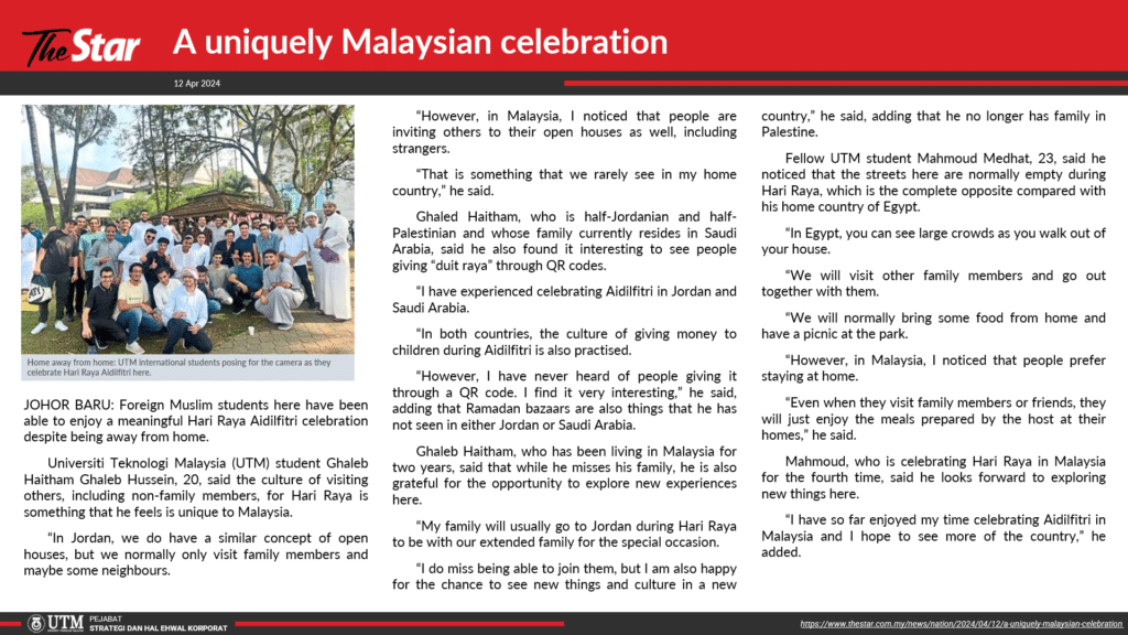 A uniquely Malaysian celebration [The Star]