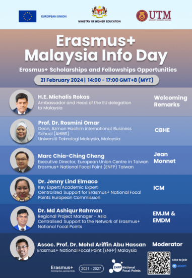 Erasmus+ Malaysia Info day poster