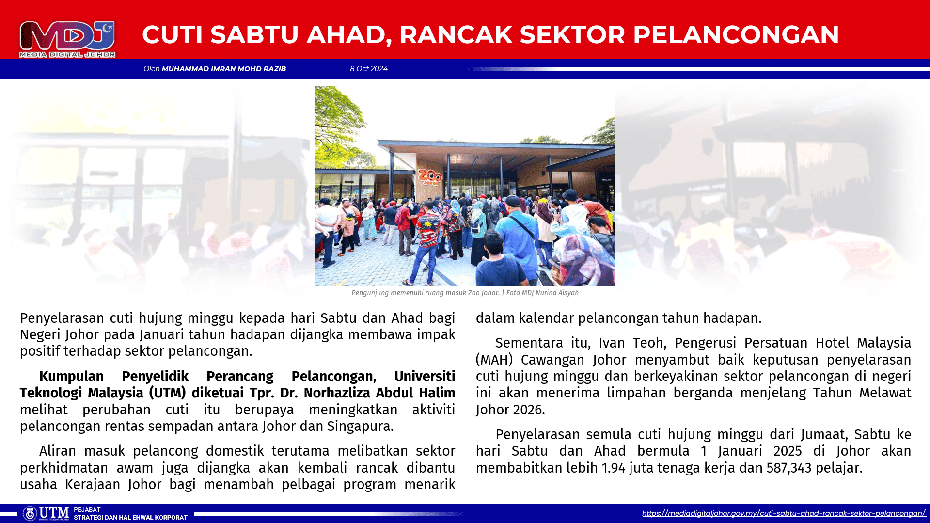 CUTI SABTU AHAD RANCAK SEKTOR PELANCONGAN [MDJ]