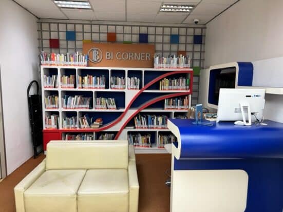 A Bank of Indonesia's-endowed corner at the university's main library in Jakarta campus