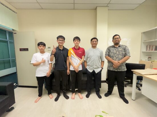 Hackathon team with academic advisors