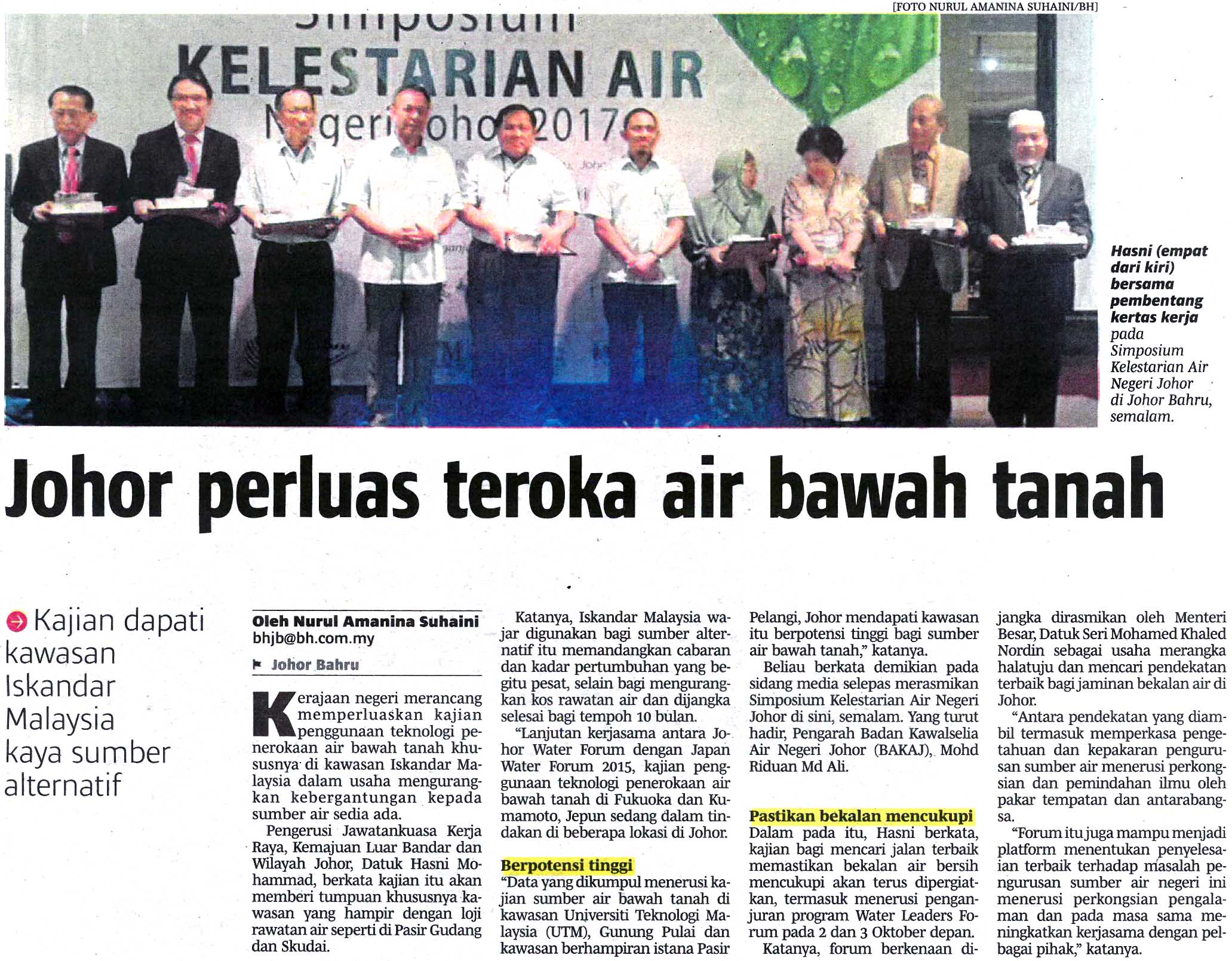 Johor Perluas Teroka Air Bawah Tanah Utm In The Newspapers